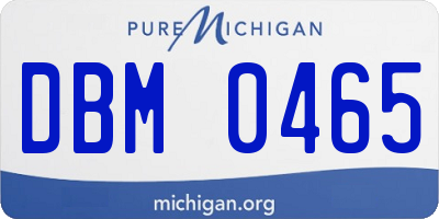 MI license plate DBM0465