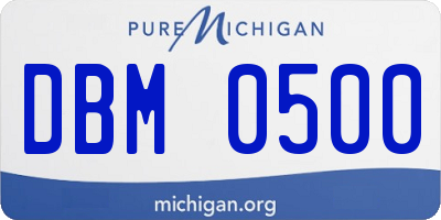 MI license plate DBM0500