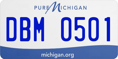 MI license plate DBM0501