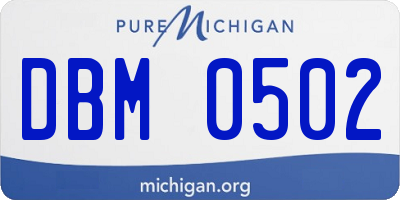 MI license plate DBM0502