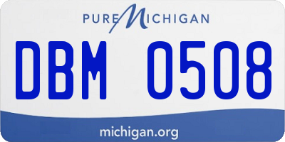 MI license plate DBM0508