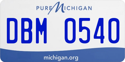 MI license plate DBM0540