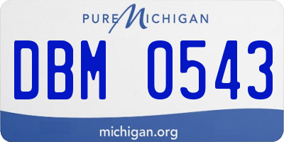 MI license plate DBM0543