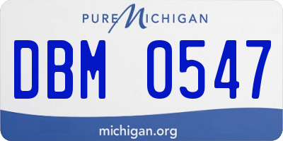 MI license plate DBM0547