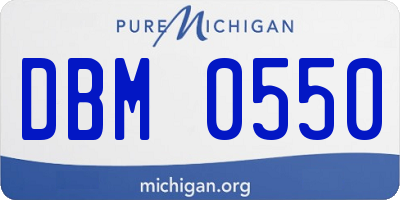 MI license plate DBM0550