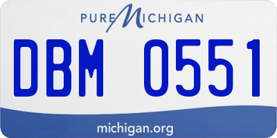 MI license plate DBM0551
