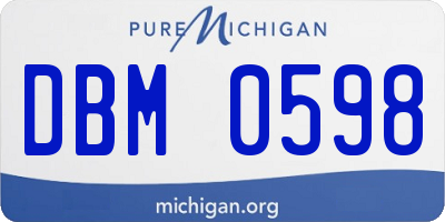 MI license plate DBM0598
