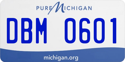 MI license plate DBM0601