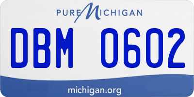 MI license plate DBM0602