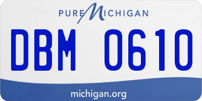 MI license plate DBM0610