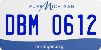 MI license plate DBM0612