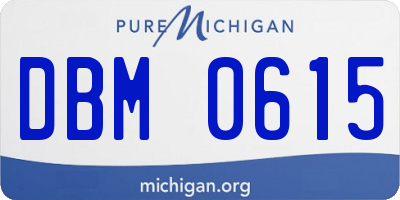 MI license plate DBM0615