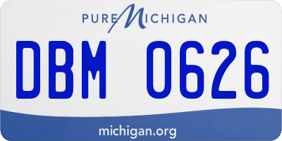 MI license plate DBM0626