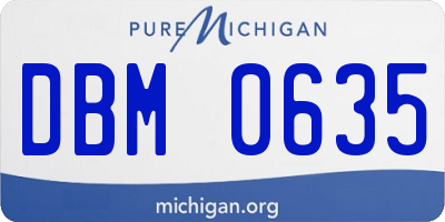 MI license plate DBM0635