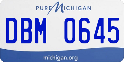MI license plate DBM0645