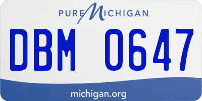 MI license plate DBM0647