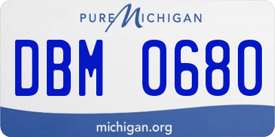 MI license plate DBM0680