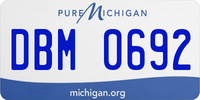 MI license plate DBM0692