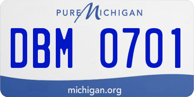 MI license plate DBM0701
