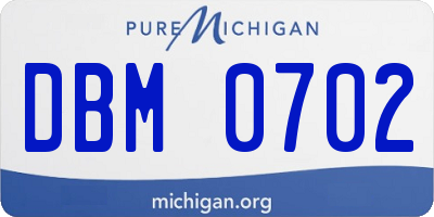 MI license plate DBM0702