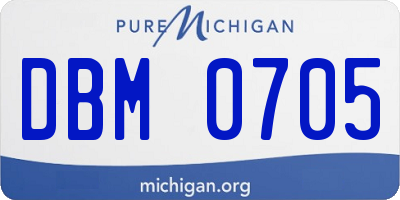 MI license plate DBM0705