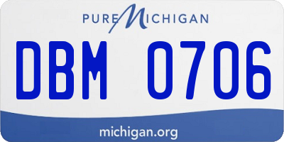 MI license plate DBM0706