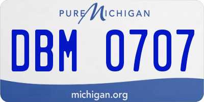 MI license plate DBM0707