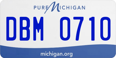 MI license plate DBM0710