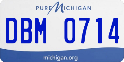 MI license plate DBM0714