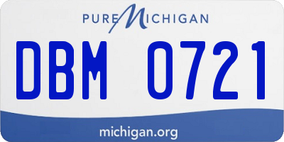 MI license plate DBM0721