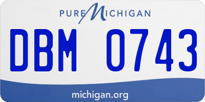 MI license plate DBM0743