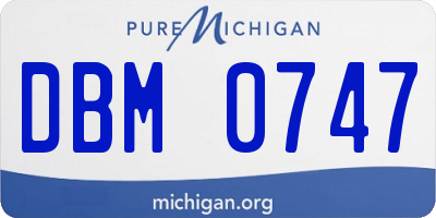 MI license plate DBM0747