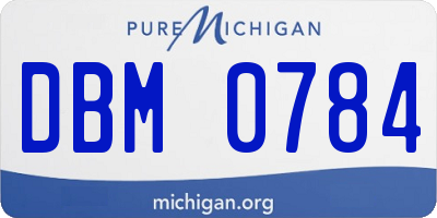 MI license plate DBM0784