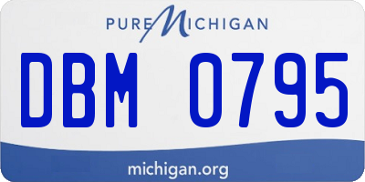 MI license plate DBM0795