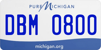 MI license plate DBM0800