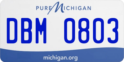MI license plate DBM0803