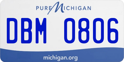 MI license plate DBM0806