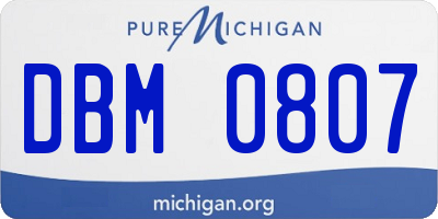 MI license plate DBM0807