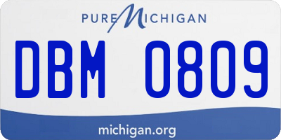 MI license plate DBM0809