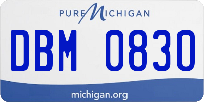 MI license plate DBM0830