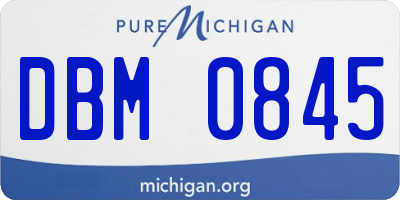 MI license plate DBM0845