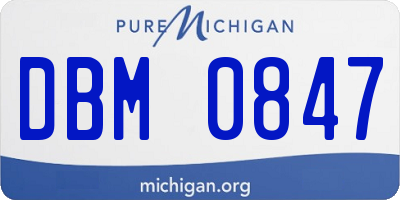 MI license plate DBM0847