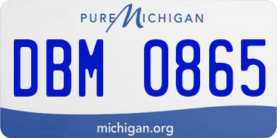MI license plate DBM0865