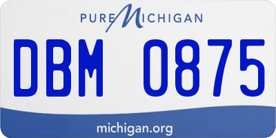 MI license plate DBM0875