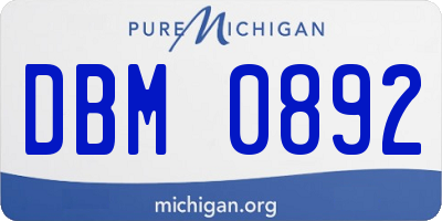 MI license plate DBM0892