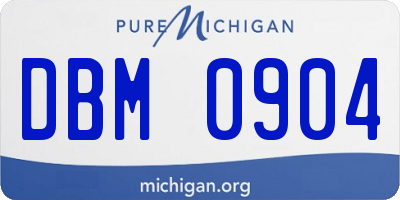 MI license plate DBM0904