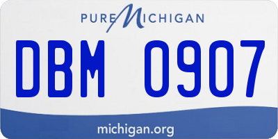 MI license plate DBM0907
