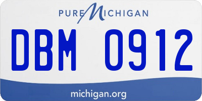 MI license plate DBM0912
