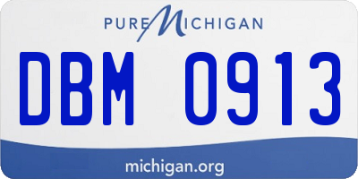 MI license plate DBM0913