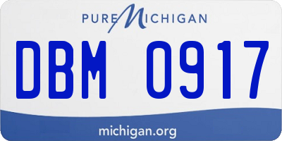 MI license plate DBM0917